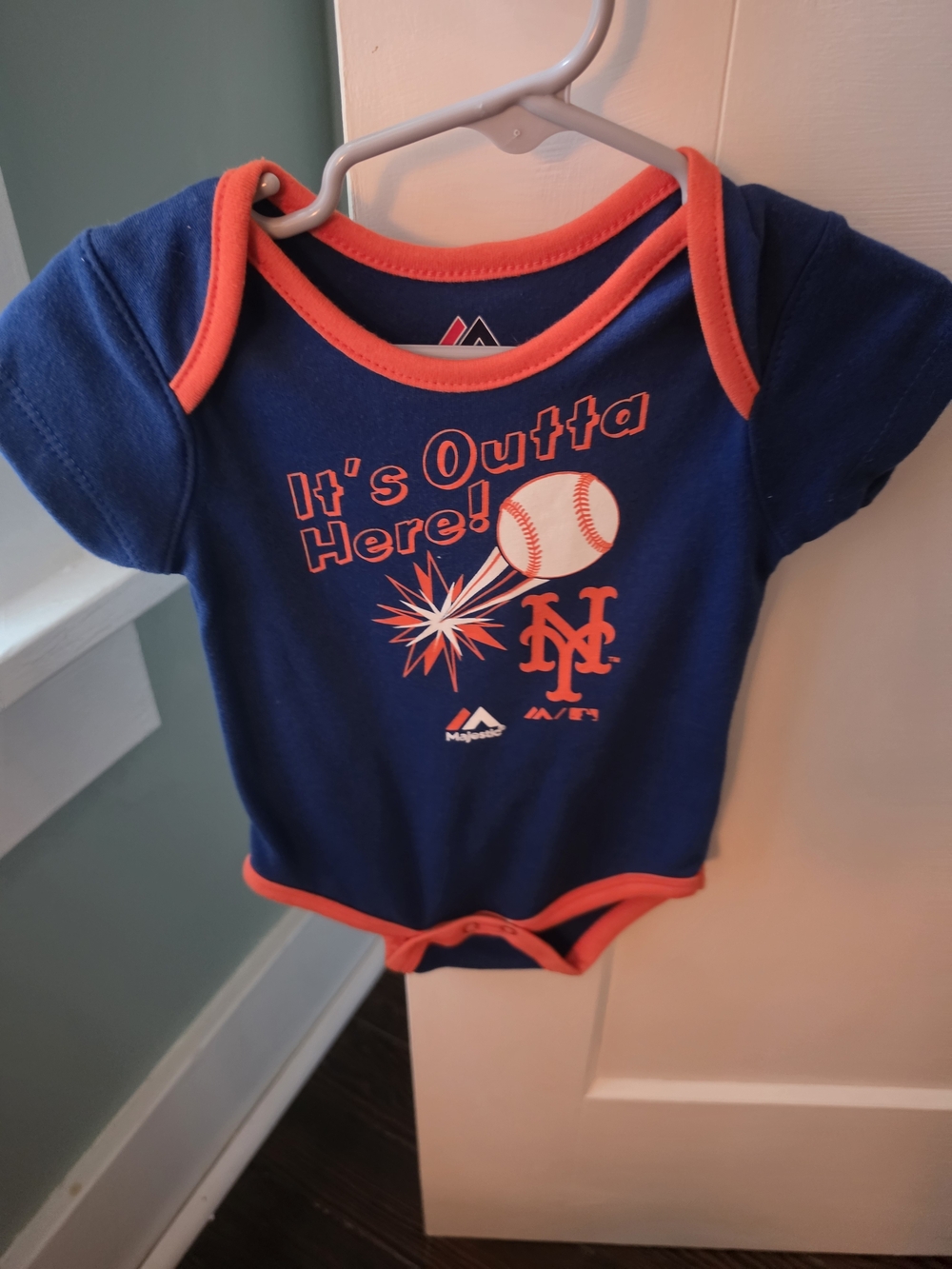 Majestic Navy and Bright Orange Baby One-Piece Bodysuit 6-9M